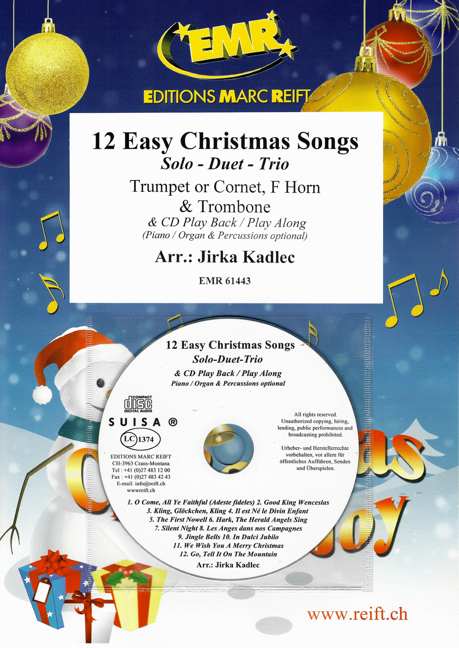 12 Easy Christmas Songs Brass Duet scores gallery preview page 1