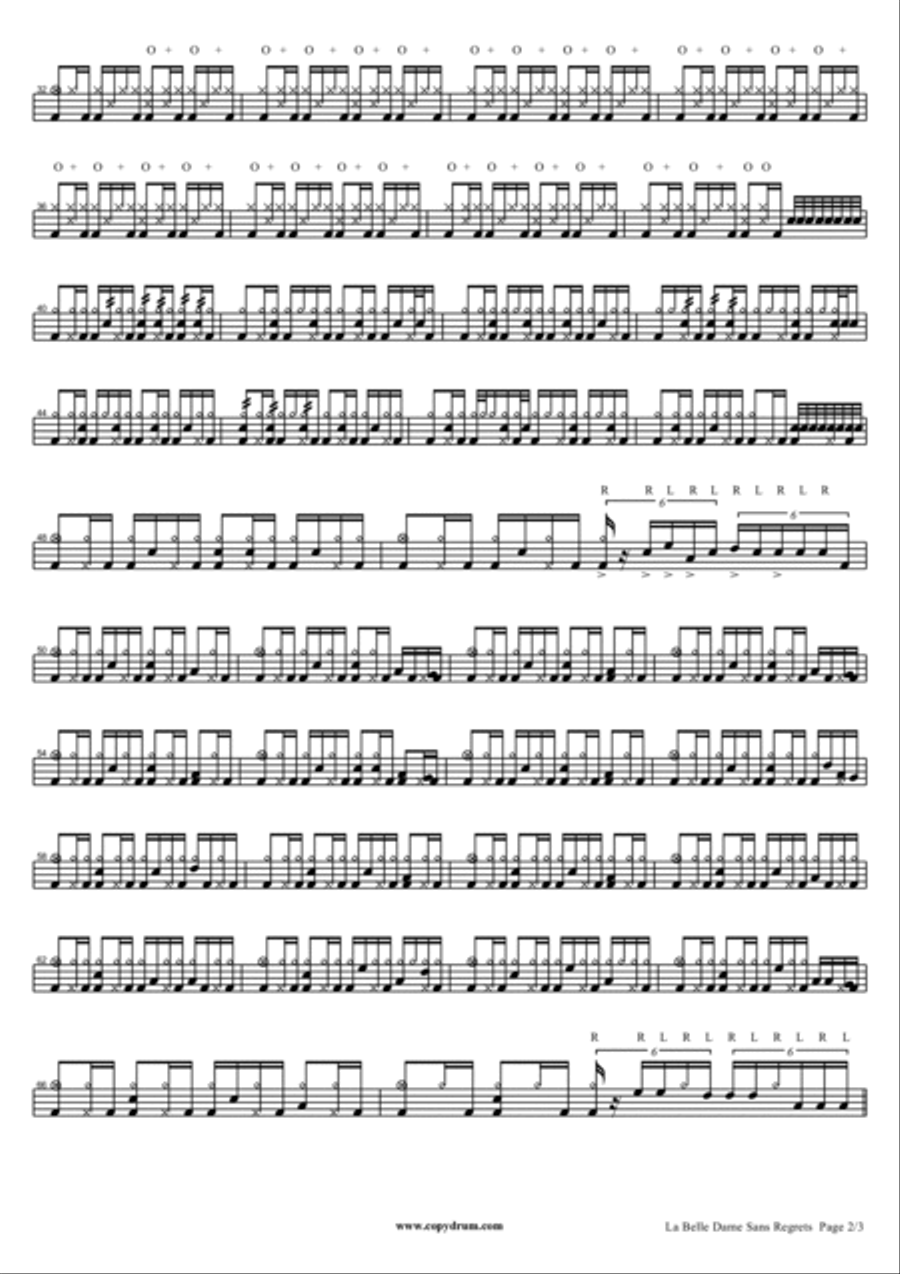 La Belle Dame Sans Regrets Drum Set scores gallery preview page 2