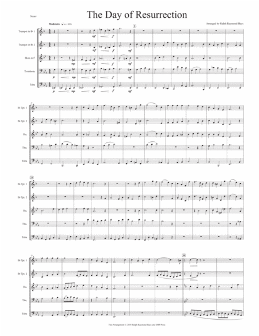 The Day of Resurrection (for Brass Quintet) Brass Quintet scores gallery preview page 2