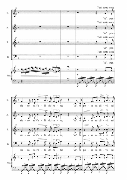 VA' PENSIERO - Verdi - (From Nabucco) - Arr. for SATB Choir and Piano image number null