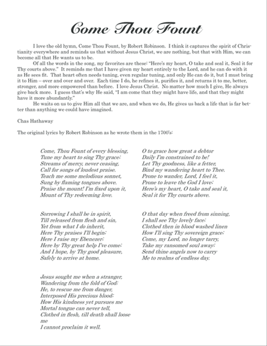 Come Thou Fount Piano Solo scores gallery preview page 2