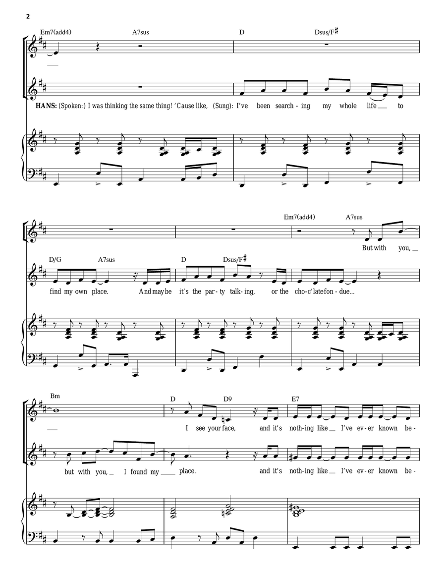 Love Is An Open Door (from Frozen) Piano, Vocal scores gallery preview page 2