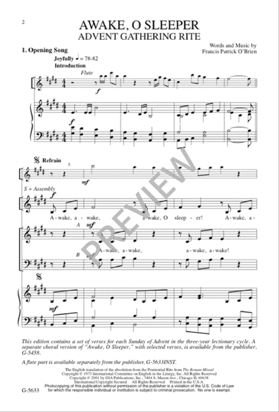 Awake, O Sleeper Awake, O Sleeper 3-Part scores gallery preview page 2