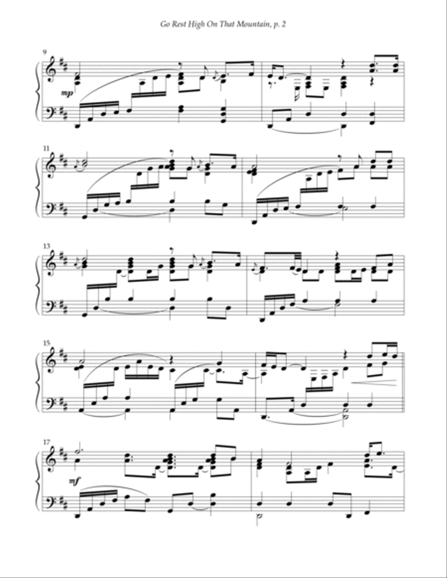 Go Rest High On That Mountain Piano Solo scores gallery preview page 2
