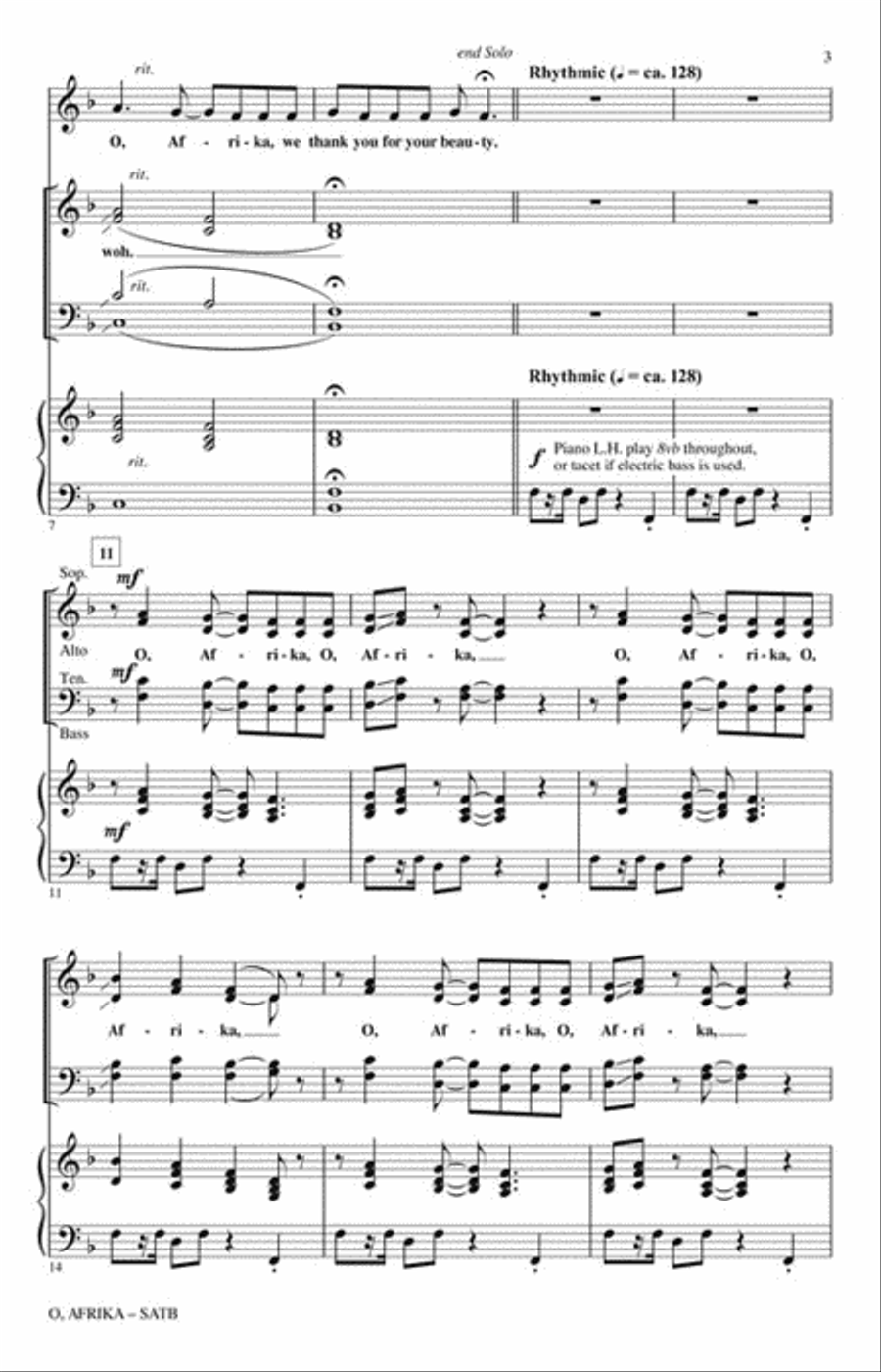 O, Afrika O, Afrika 4-Part scores gallery preview page 3
