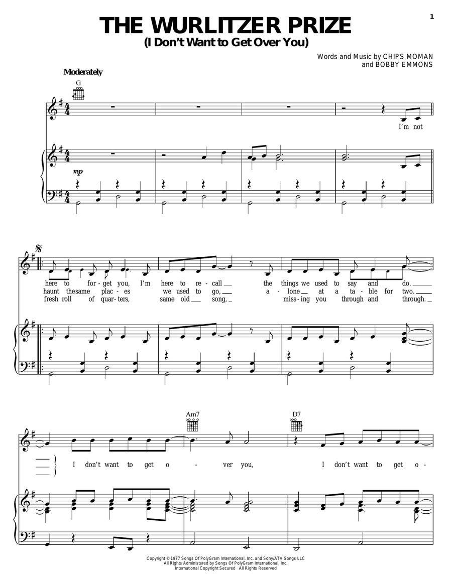 Wurlitzer Prize (I Don't Want To Get Over You)