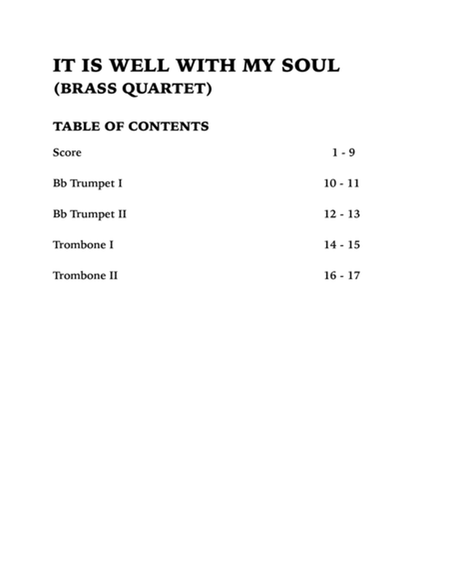 It Is Well With My Soul (Brass Quartet): Two Trumpets and Two Trombones image number null