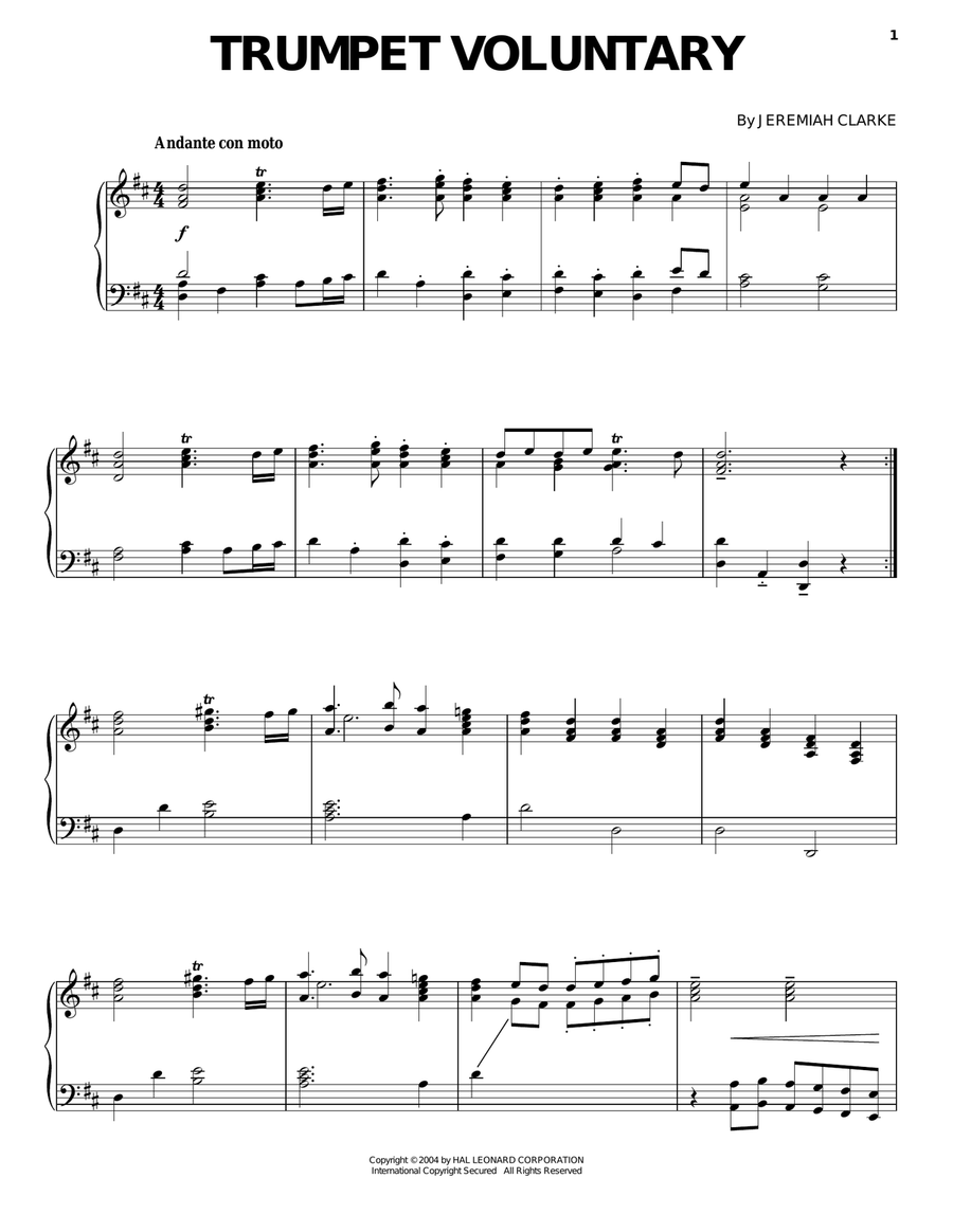 Trumpet Voluntary Trumpet scores gallery preview page 1