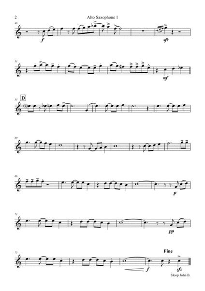 Sloop John B. - Caribian Folk Song - Saxophone Trio image number null