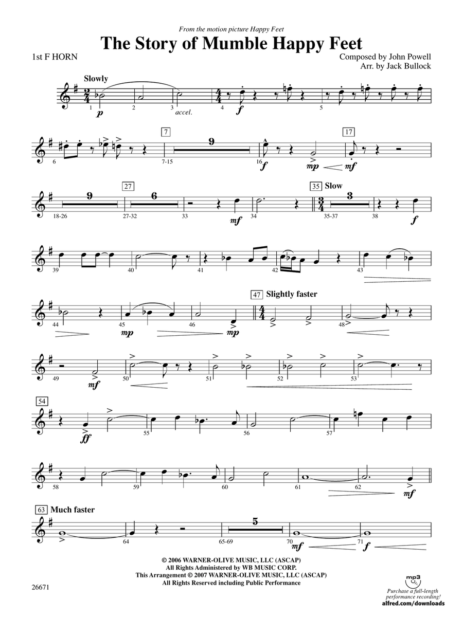 The Story of Mumble Happy Feet: 1st F Horn