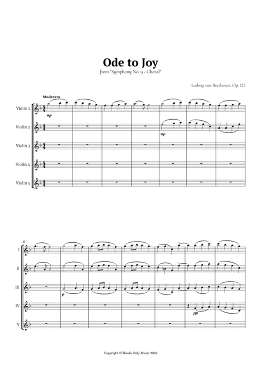 Ode to Joy by Beethoven for Violin Quintet image number null
