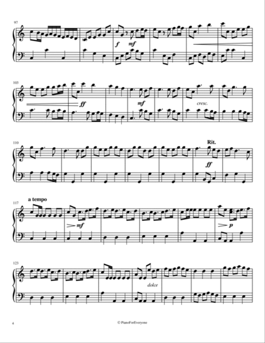 'Overture' from Music for the Royal Fireworks - Handel (Easy Piano) Easy Piano scores gallery preview page 4