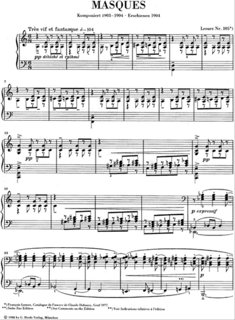 Masques Piano Solo scores gallery preview page 2