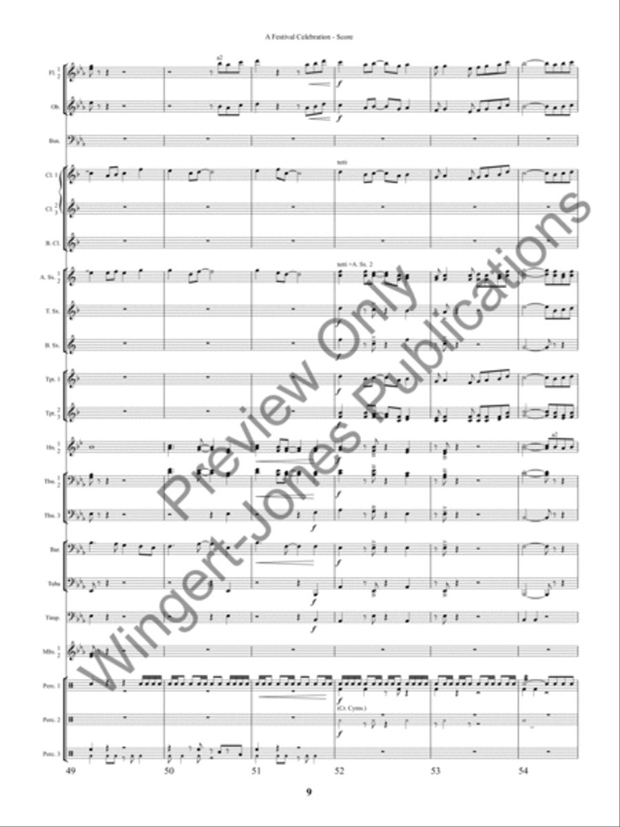 A Festival Celebration A Festival Celebration Concert Band scores gallery preview page 12