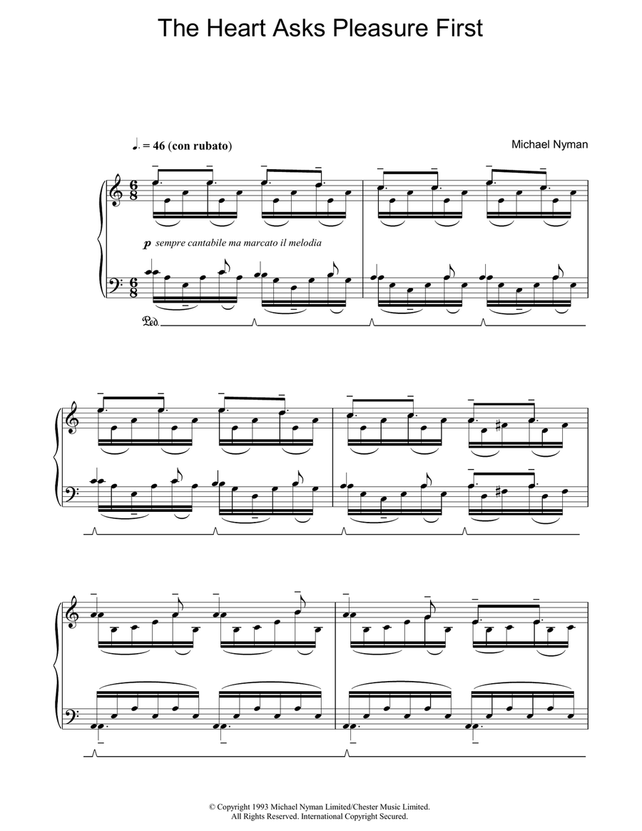 The Heart Asks Pleasure First: The Promise / The Sacrifice Piano Solo scores gallery preview page 1
