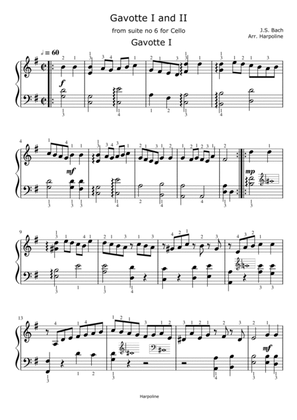 Gavotte I and II from solo suite no 6 for Cello by J.S.Bach