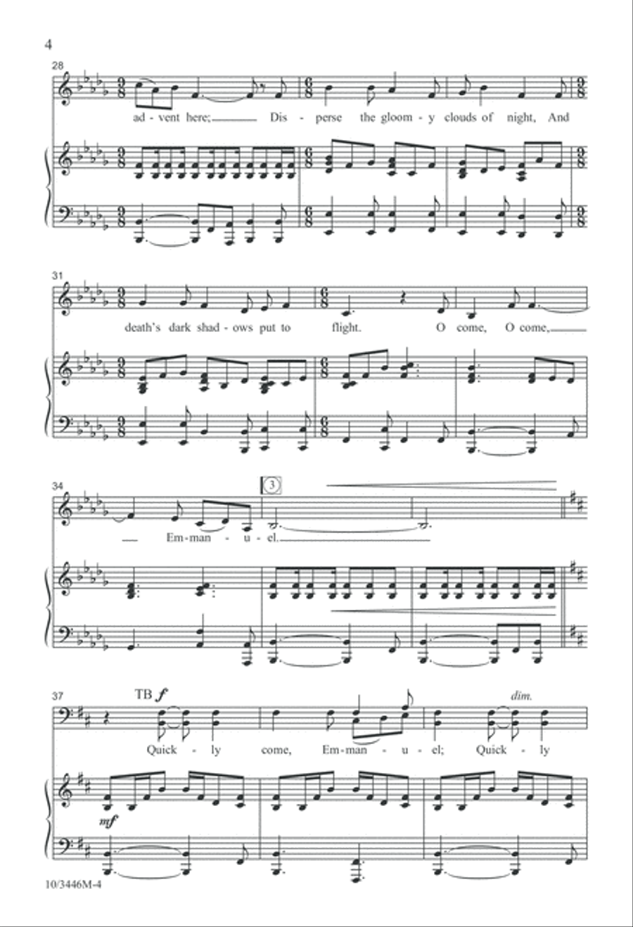 O Come, O Come, Emmanuel 4-Part scores gallery preview page 4