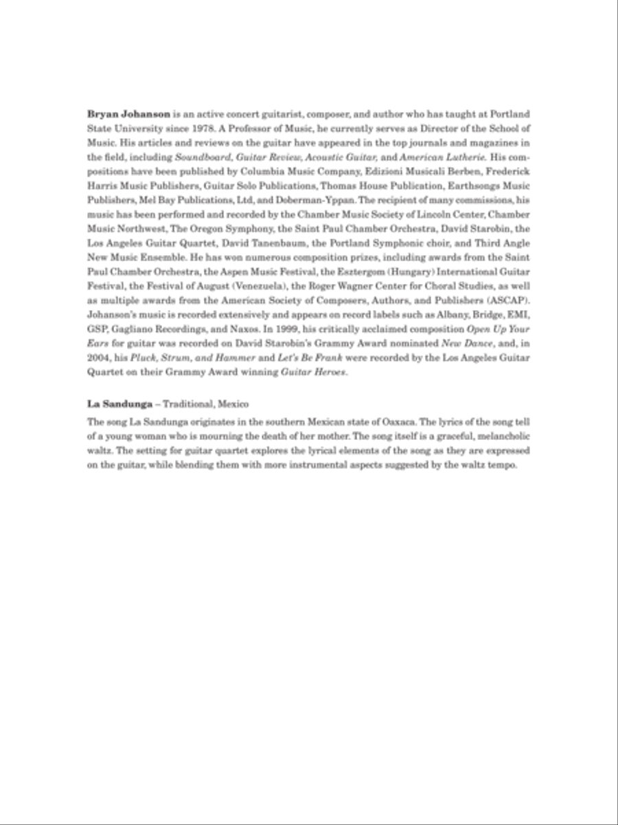 World Tour - La Sanduga - Mexico Guitar Ensemble scores gallery preview page 2