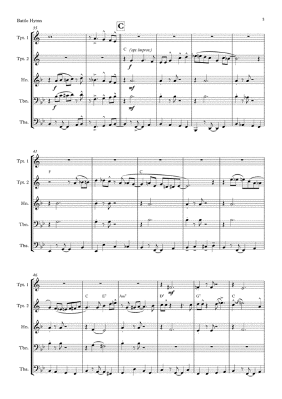 Battle Hymn Of The Republic Brass Quintet Brass Quintet scores gallery preview page 4