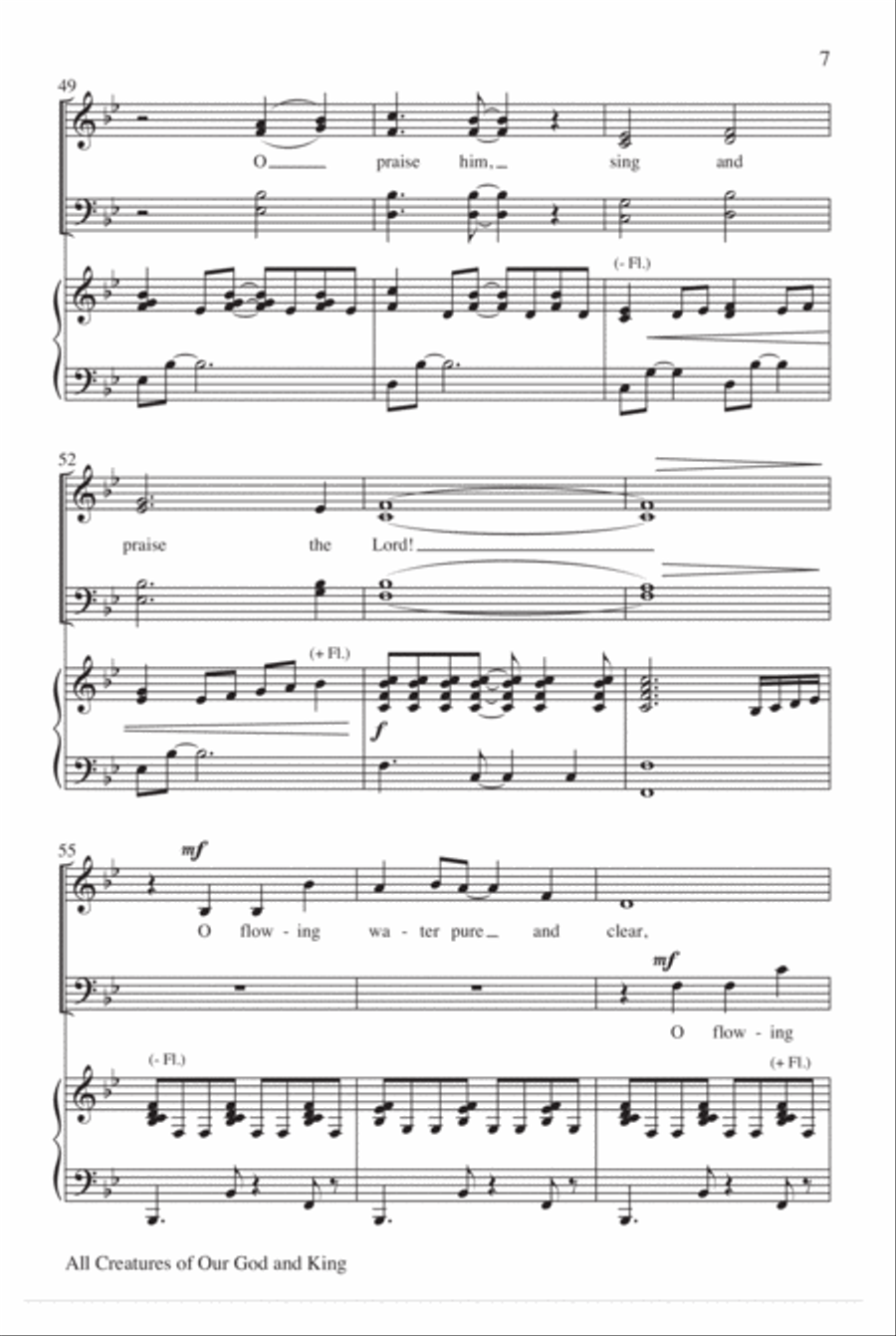 All Creatures of Our God and King 4-Part scores gallery preview page 7