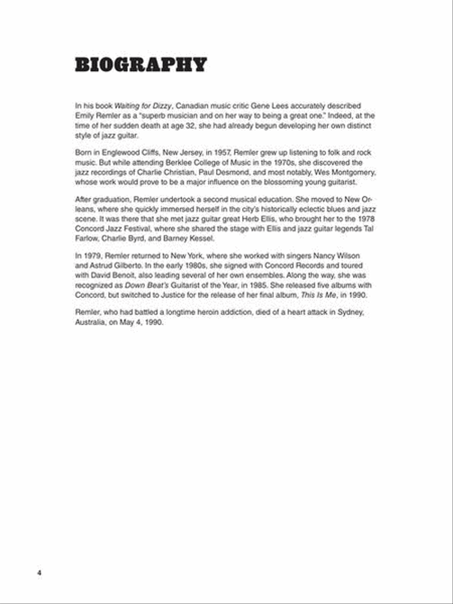 Emily Remler - Bebop and Swing Guitar Instructional Book with Online Video Lessons Electric Guitar scores gallery preview page 4
