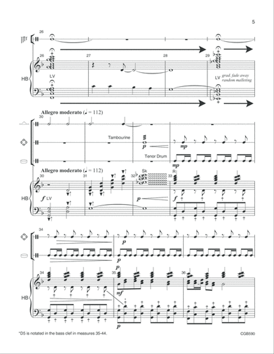Sing We Now of Christmas; Now the Green Blade Rises (Full Score) Handbell Choir scores gallery preview page 5