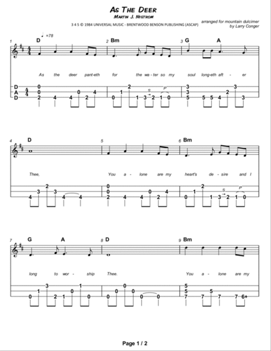 As The Deer Dulcimer scores gallery preview page 2