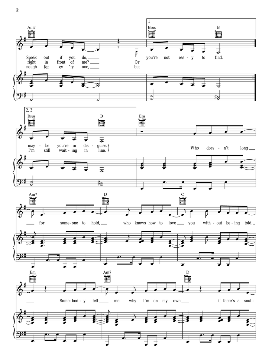 Soulmate Piano, Vocal, Guitar scores gallery preview page 2