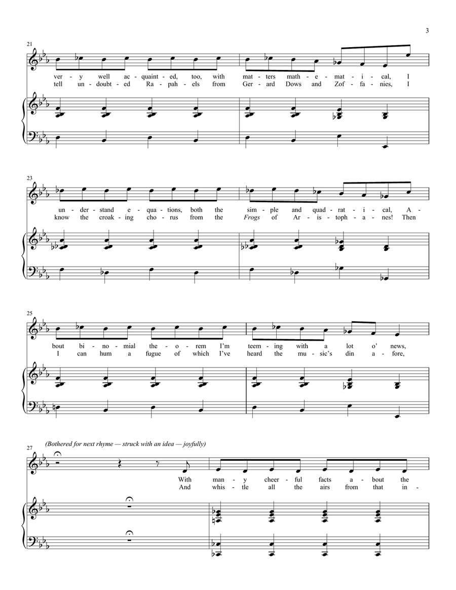 I Am The Very Model Of A Modern Major-General (from The Pirates Of Penzance) Voice scores gallery preview page 3