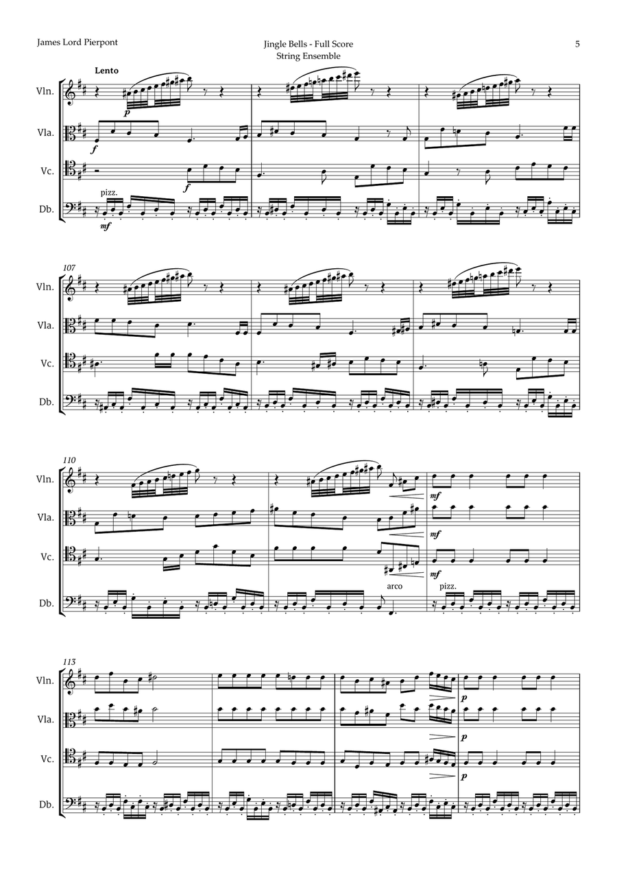 5 Christmas Songs for String Ensemble plus one Bonus Chamber Music scores gallery preview page 6