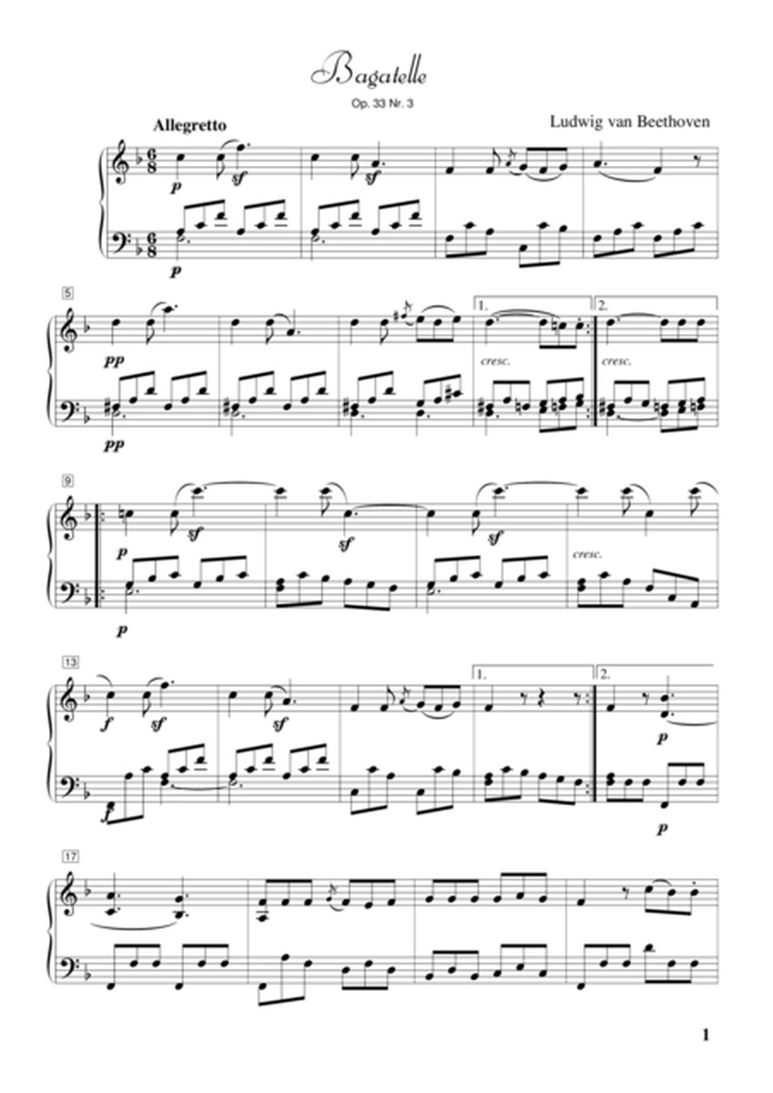 Bagatelle Op. 33 no. 3 for Piano