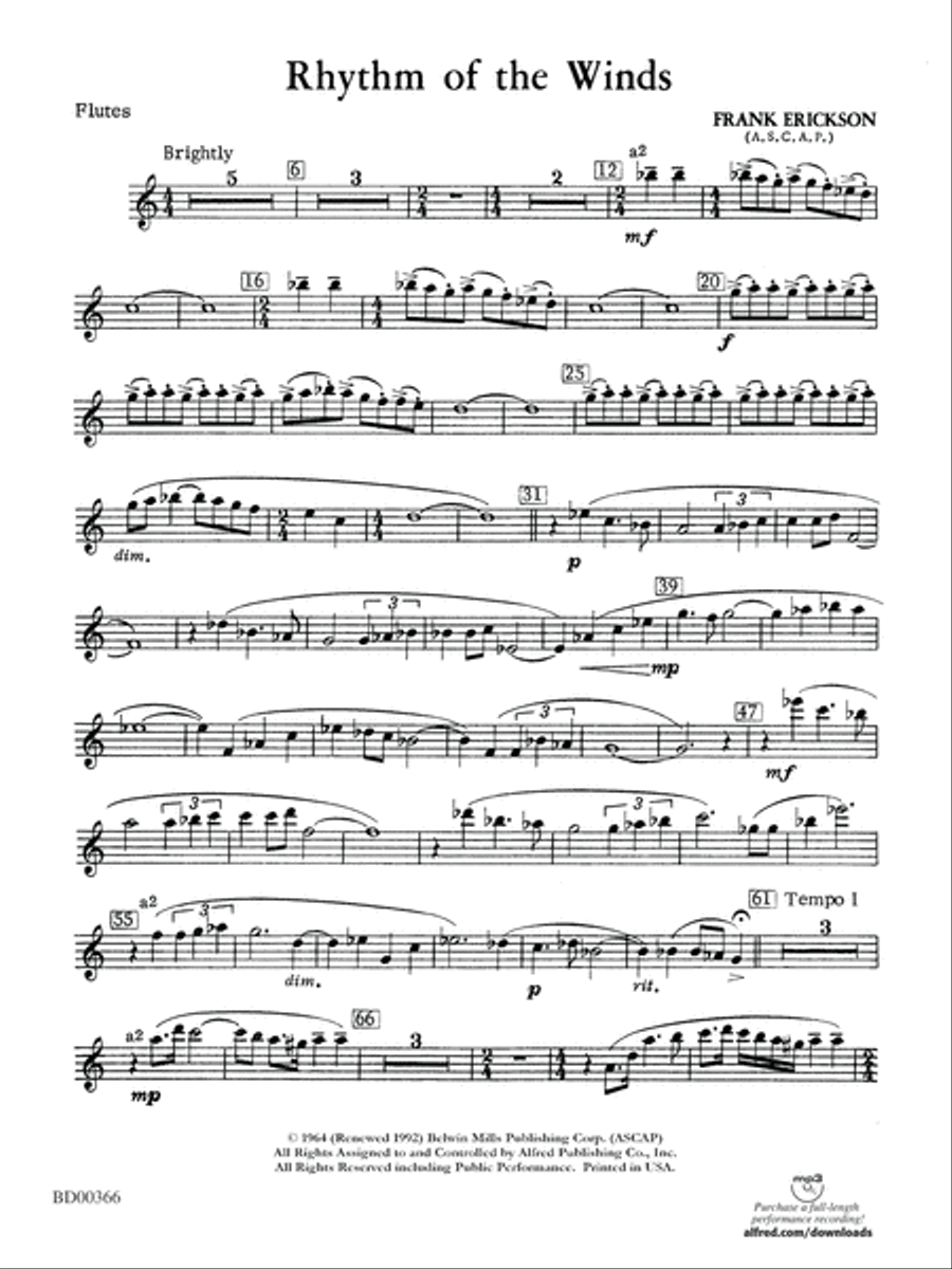 Rhythm of the Winds: Flute Concert Band scores gallery preview page 1