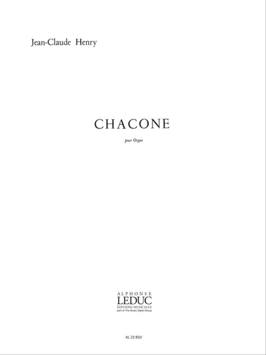 Book cover for Chacone (organ)