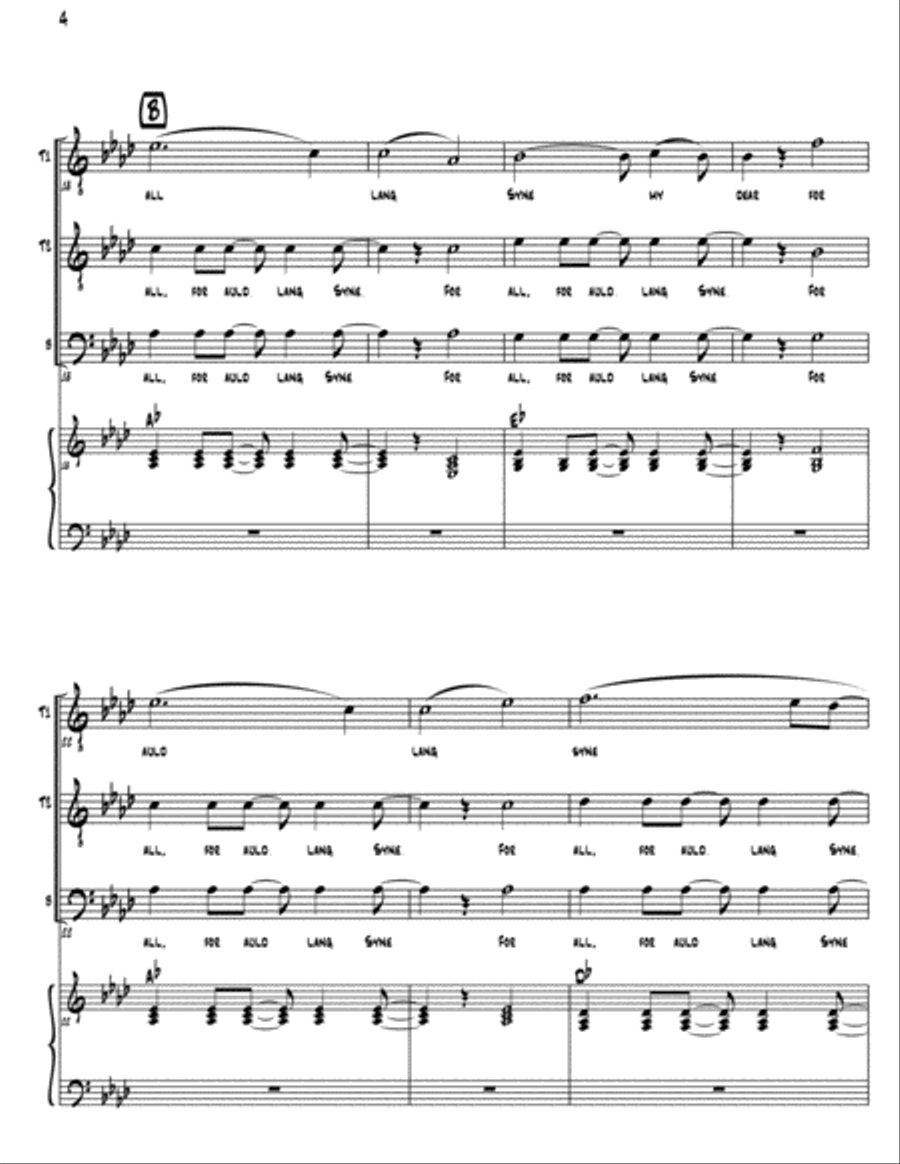 Auld Lang Syne (as performed by Straight No Chaser) - TTB TTB scores gallery preview page 5