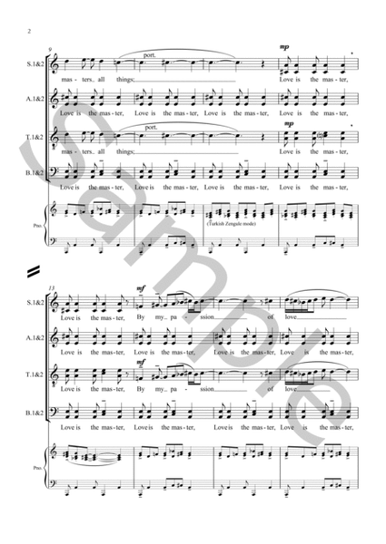 Love Abide for Alto, Bass-Baritone, Choir (SSAATTBB), Organ, Harp and Strings (Vocal Score)