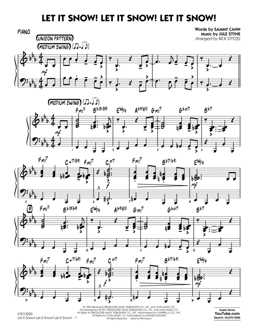 Let It Snow! Let It Snow! Let It Snow! - Piano Easy Piano scores gallery preview page 1