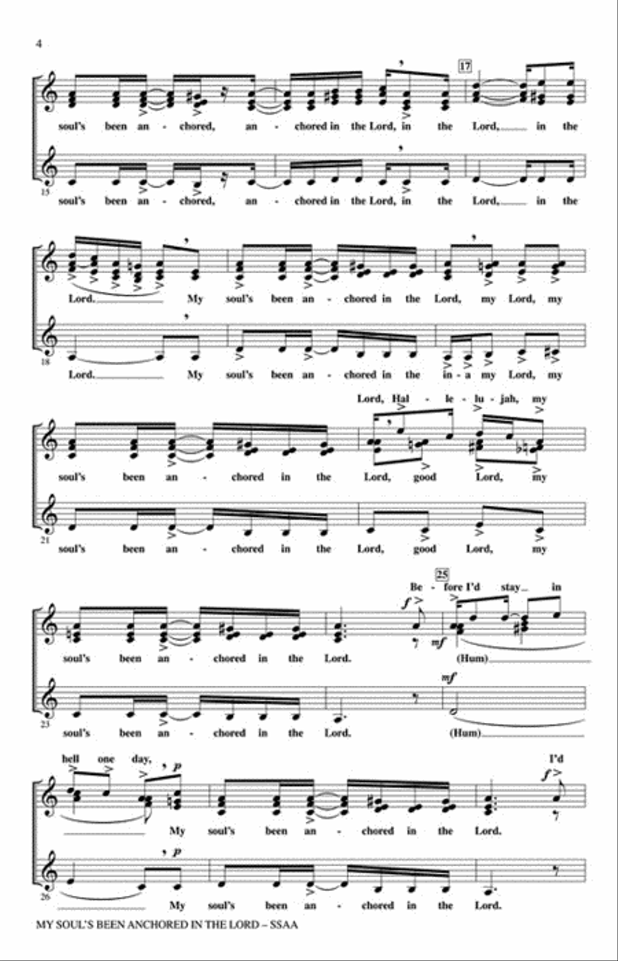 My Soul's Been Anchored in the Lord SSAA scores gallery preview page 3