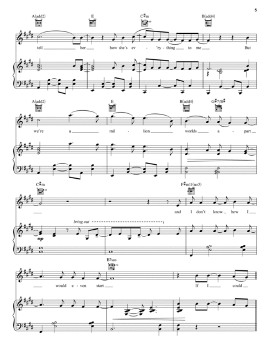 If I Could Tell Her (from Dear Evan Hansen) Piano, Vocal, Guitar scores gallery preview page 5