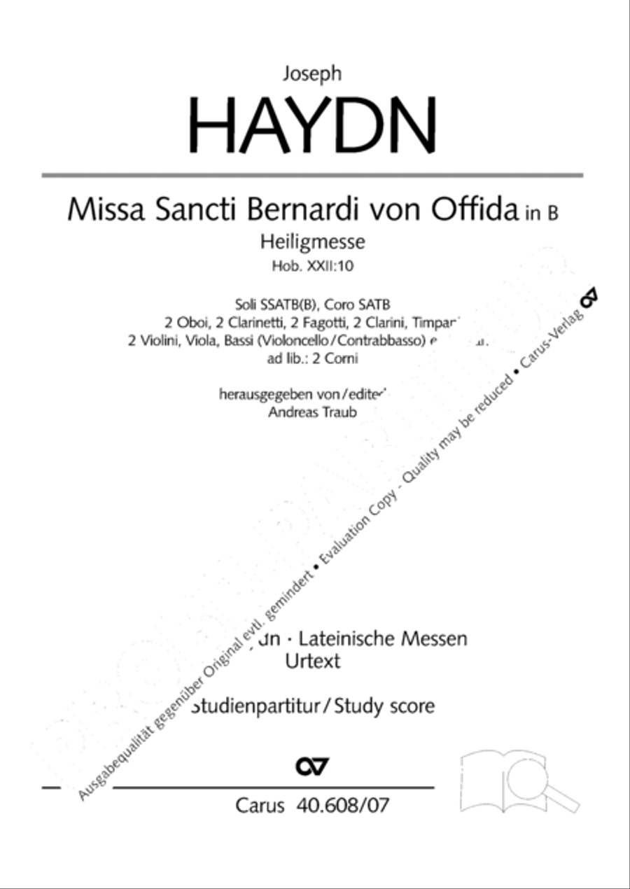 Missa Sancti Bernardi von Offida in B 4-Part scores gallery preview page 2