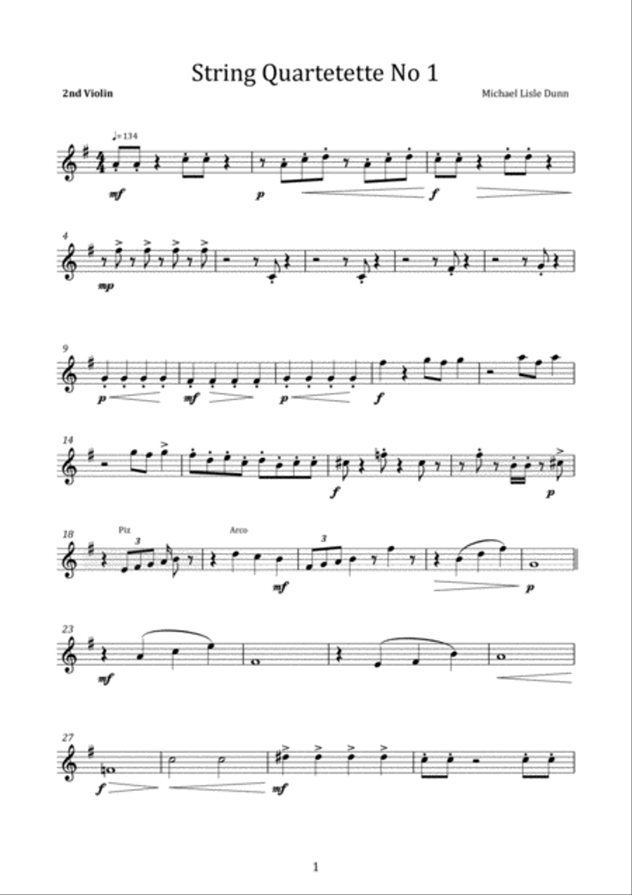 String Quartetette No 1 String Quartetette No 1 String Quartet scores gallery preview page 3