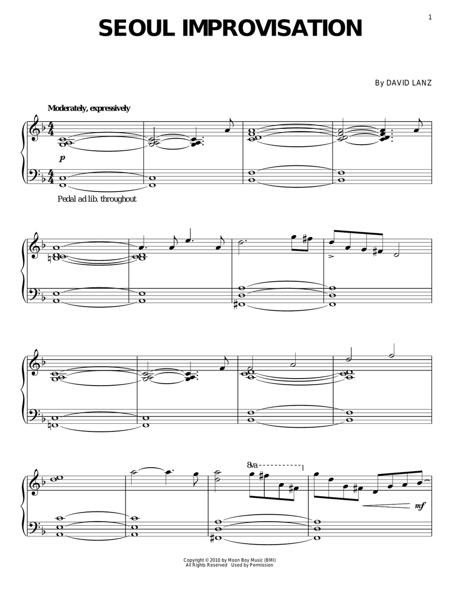 Seoul Improvisation Piano Solo scores gallery preview page 1