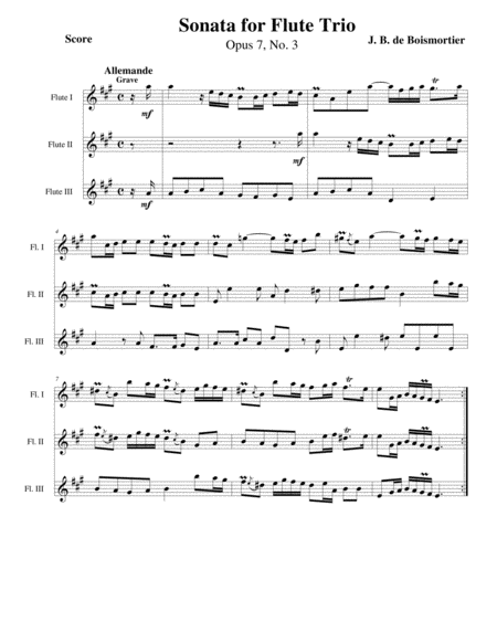 Flute Sonata, Opus 7 No 3 image number null