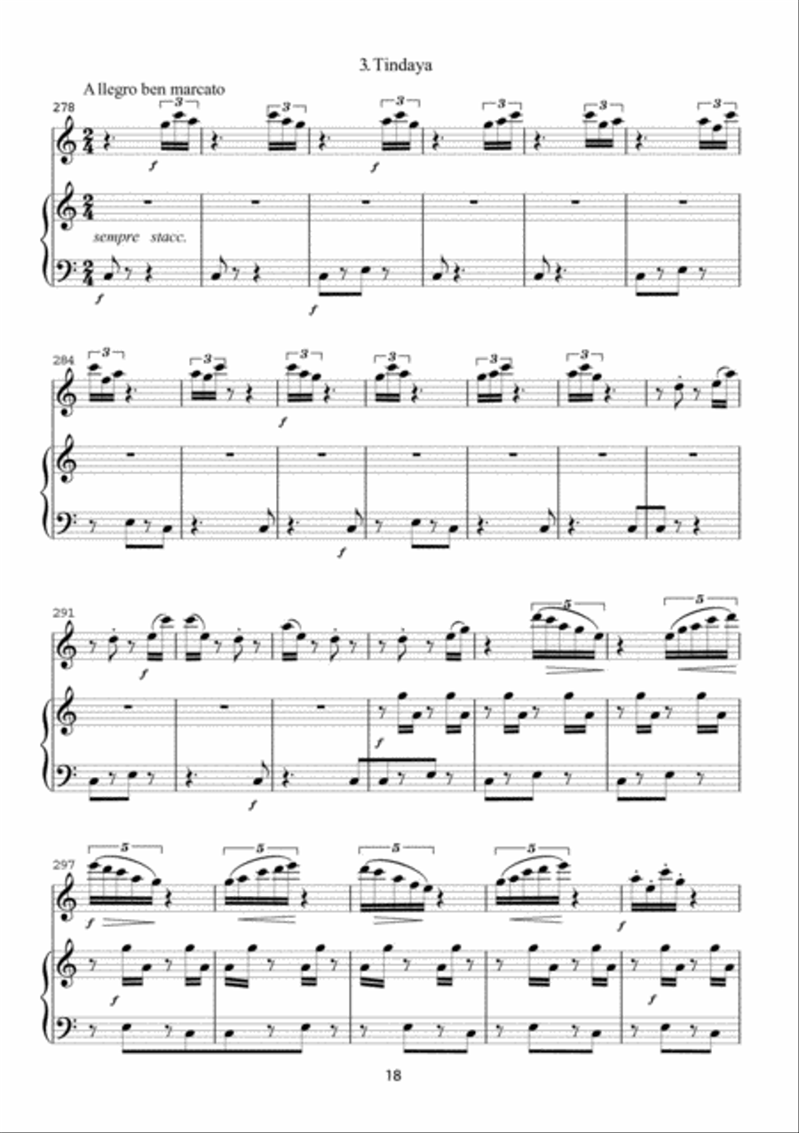 Sonata para el Poniente for Flute and Piano Flute Solo scores gallery preview page 4