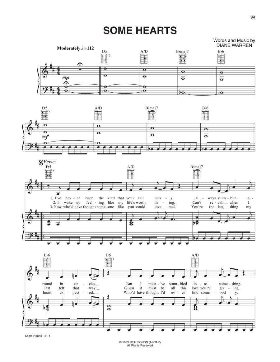 Some Hearts Some Hearts Piano, Vocal, Guitar scores gallery preview page 1