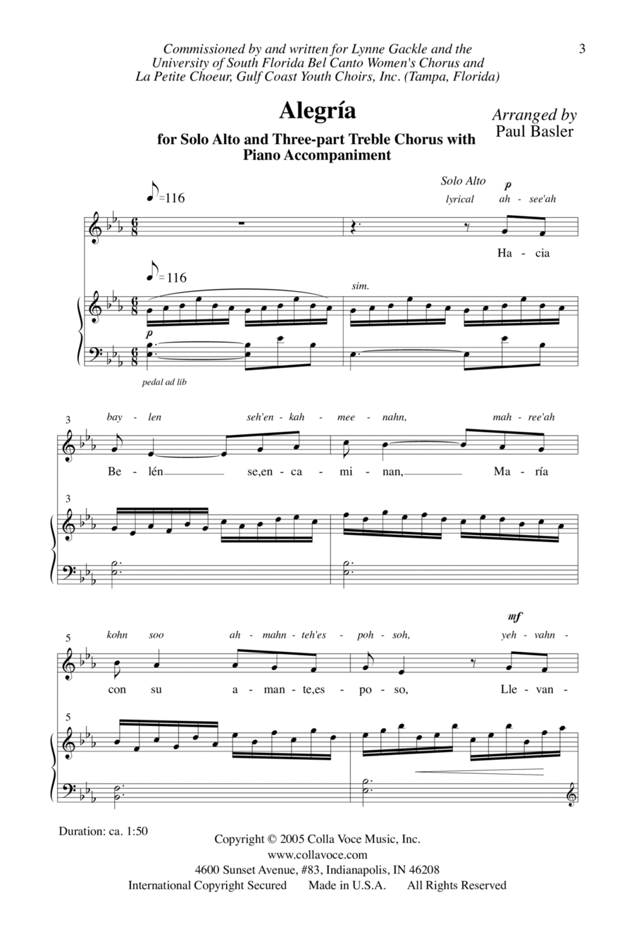 Alegria (Puerto Rican) SSA scores gallery preview page 1