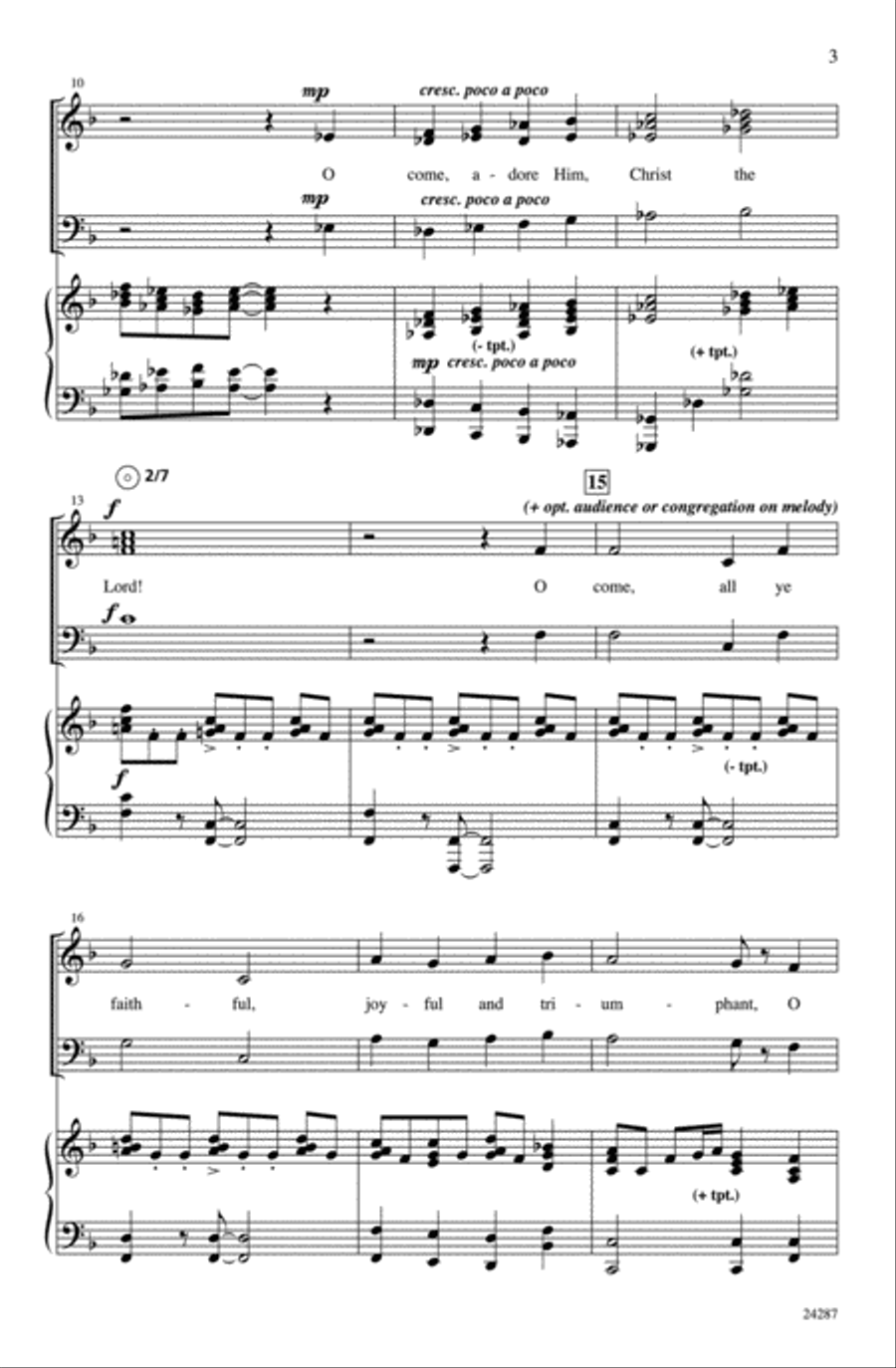 O Come, Let Us Adore Him 3-Part scores gallery preview page 3