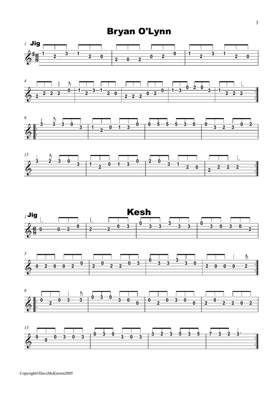 Irish Dance Music Vol.2 for Guitar Tab EADGBE; 50 Jigs, Reels, Hornpipes and more.... Acoustic Guitar scores gallery preview page 3