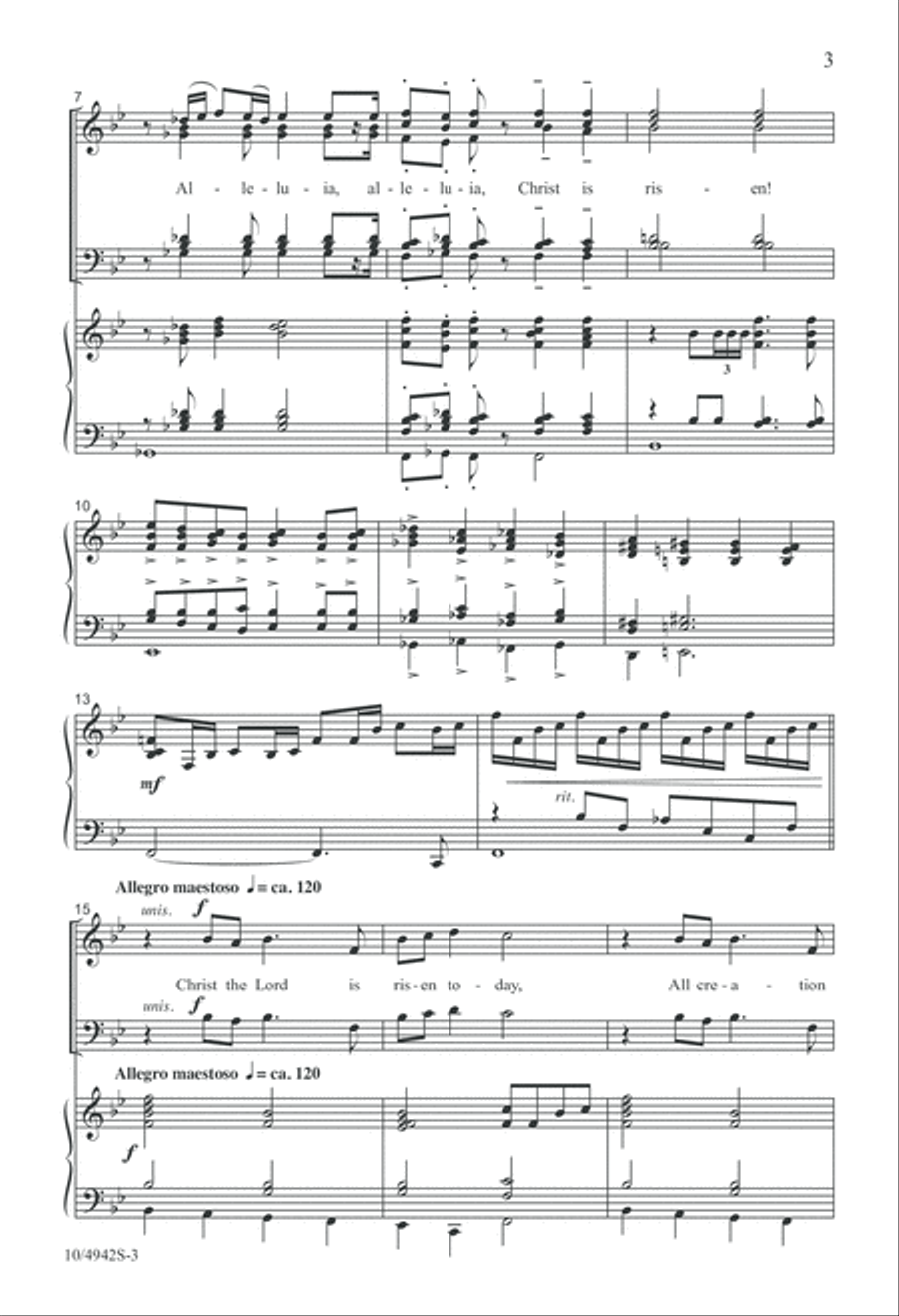 Christ the Lord Is Risen Today! 4-Part scores gallery preview page 3
