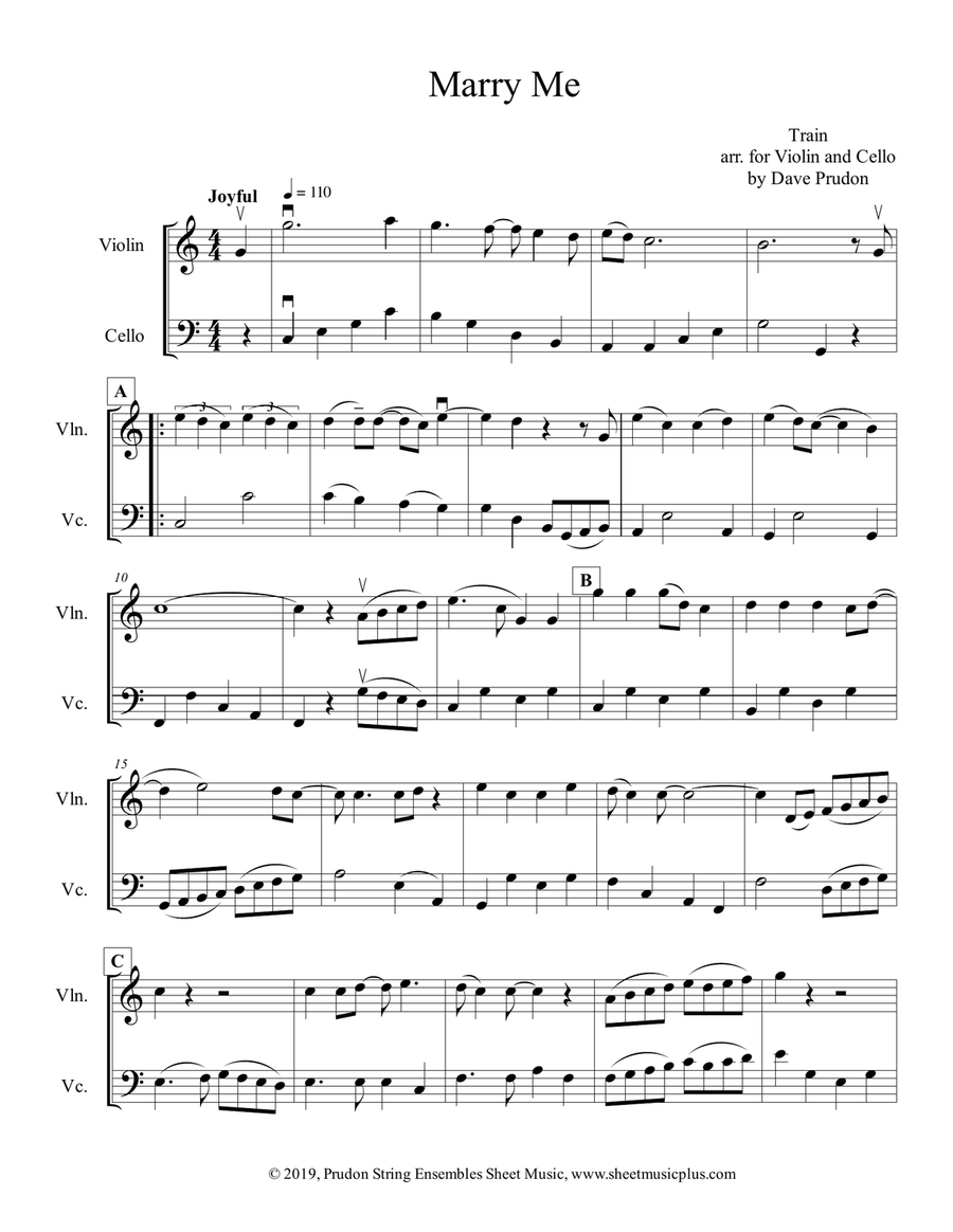 Marry Me String Duet scores gallery preview page 1