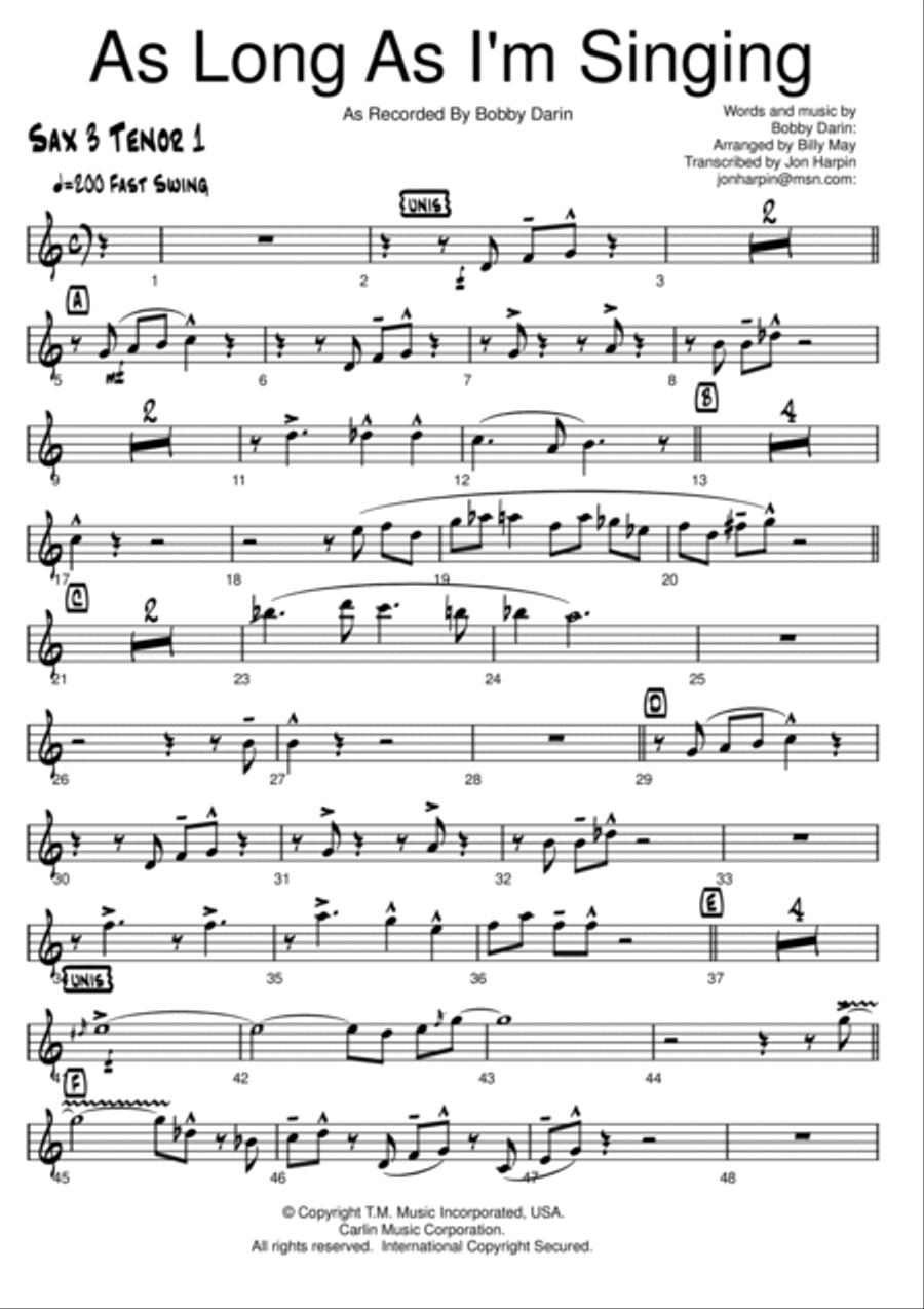 As Long As I'm Singing Jazz Ensemble scores gallery preview page 5